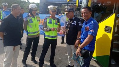 Satlantas Polres Tegal dan Dishub Gelar Ramp Check di Terminal Dukuh Salam