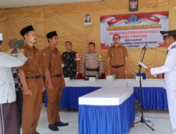 Pemdes Kalinusu Lantik Dua Perangkat Baru, Camat Tekankan Pentingnya Pelayanan Prima