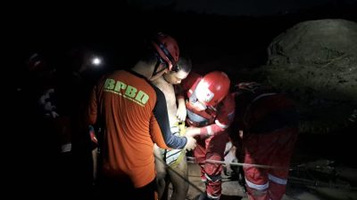 Asyik Mancing, Empat Pemuda Terjebak di Sungai Gung, Evakuasi Berlangsung Empat Jam