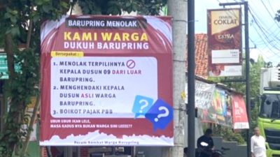 Muncul Baliho Tolak Kadus Baru di Linggapura Brebes, Warga Ancam Boikot Pajak