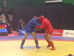 Menang TKO, Hildan Atlet Sambo Brebes Sabet Emas di PON Bela Diri Kudus