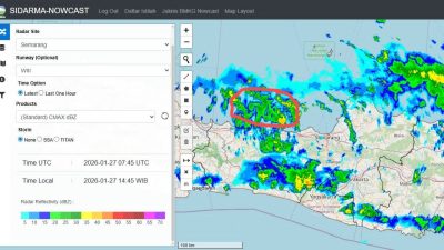 Satu Ton NaCl Disemai Untuk Modifikasi Cuaca di Perairan Utara Jateng
