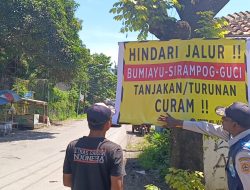Dishub Jateng Pasang Banner Peringatan di Jalur Alternatif Bumiayu–Sirampog Menuju Guci