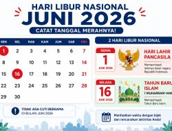 Juni 2026 Minim Libur Nasional, Hanya Dua Tanggal Merah Tanpa Cuti Bersama